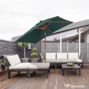 Umbrela Dreptunghiulara Outsunny din Bambus, 2x1.5x2,3m | Aosom Romania 
