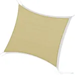 Outsunny Copertină de Soare Pătrată, Protecție UV 95%, Țesătură din Polietilenă, 360 x 360 cm, Ecru