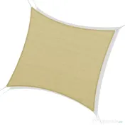 Outsunny Copertină de Soare Pătrată, Protecție UV 95%, Țesătură din Polietilenă, 360 x 360 cm, Ecru 
