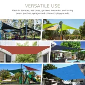 Outsunny Copertină de Soare Pătrată, Protecție UV 95%, Țesătură din Polietilenă, 360 x 360 cm, Ecru 