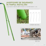 Outsunny Set Leagăn de Grădină cu Leagăn Dublu și 2 Leagăne Simple, 280x140x178 cm, Verde 