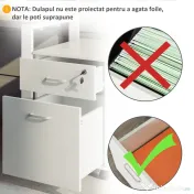Vinsetto Dulap cu sertare, cu 2 Sertare și 5 Roti, Fiset Birou cu Încuietoare, Design Modern, Culoare Lemn | Aosom Romania 