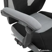 Vinsetto Scaun de Birou Ergonomic cu Spătar Reclinabil, Suport Picioare Retractabil, Înălțime Reglabilă, Gri 