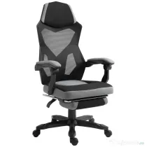 Vinsetto Scaun de Birou Ergonomic Reclinabil cu Suport Picioare Retractabil, Gri | Aosom Romania