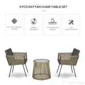 Outsunny Set Mobilier de Grădină cu 2 Șezlonguri Recliner pentru Exterior, cu Pernă Căptușită din PE, 196x65x22 cm, Gri | Aosom Romania