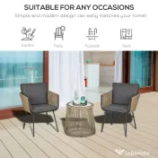 Outsunny Set Mobilier de Grădină cu 2 Șezlonguri Recliner pentru Exterior, cu Pernă Căptușită din PE, 196x65x22 cm, Gri | Aosom Romania