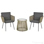 Outsunny Set Mobilier de Grădină cu 2 Șezlonguri Recliner pentru Exterior, cu Pernă Căptușită din PE, 196x65x22 cm, Gri