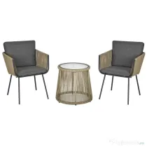 Outsunny Set Mobilier de Grădină cu 2 Șezlonguri Recliner pentru Exterior, cu Pernă Căptușită din PE, 196x65x22 cm, Gri