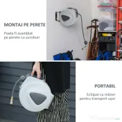Durhand Furtun Automat 10.2 m – Montaj Pe Perete, Conexiune F3/8”