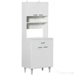 HOMCOM Dulap Bucatarie Mare din Lemn – Clasic Alb Elegant