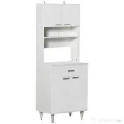 HOMCOM Dulap Mare de Bucătărie Clasic, Design Elegant din Lemn, Finisaj Alb, Spațios și Versatil, Ideal pentru Orice Bucătărie | Aosom Romania 