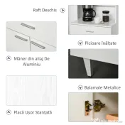 HOMCOM Dulap Mare de Bucătărie Clasic, Design Elegant din Lemn, Finisaj Alb, Spațios și Versatil, Ideal pentru Orice Bucătărie | Aosom Romania 