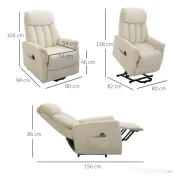 Fotoliu de Relaxare HOMCOM cu Ridicare Electrică, Reclinabil, cu Suport pentru Picioare, Telecomandă | Aosom Romania