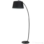 HOMCOM Lampa de Podea tip Arc cu Abajur din Tesatura Comutator cu Pedala Negru