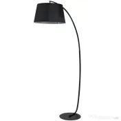 HOMCOM Lampa de Podea tip Arc cu Abajur din Tesatura Comutator cu Pedala Negru 