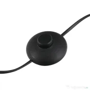 HOMCOM Lampa de Podea tip Arc cu Abajur din Tesatura Comutator cu Pedala Negru 