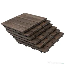 Outsunny dale exterior din lemn, 27 bucati, 30x30x2.5 cm maro