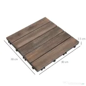 Outsunny dale exterior din lemn, 27 bucati, 30x30x2.5 cm maro 