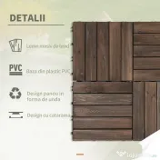 Outsunny dale exterior din lemn, 27 bucati, 30x30x2.5 cm maro 