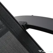 Outsunny Set 2 sezlonguri si masuta cu blat din sticla, sezlong pentru gradina din material respirabil si metal, 59x169x66 cm, negru 