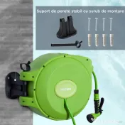 DURHAND Tambur Portabil montat pe Perete cu Derulare Automata cu Duza 20 Metri
