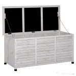 Outsunny Banca Gradina 127×56×60 cm – Lemn Alb cu Spatiu Depozitare