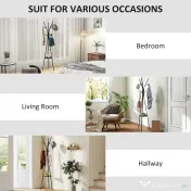 Homcom Cuier Pom metal/lemn 45×45×180 cm