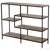 HOMCOM Raft Biblioteca din Lemn Culoare Stejar cu 5 Rafturi, Sistem Controlul Stabilitatii, Cadru din Metal Negru 120x32x95cm | Aosom Romania 
