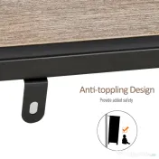 HOMCOM Raft Biblioteca din Lemn Culoare Stejar cu 5 Rafturi, Sistem Controlul Stabilitatii, Cadru din Metal Negru 120x32x95cm | Aosom Romania 