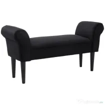HOMCOM Bancă de Capăt de Pat cu Cotiere Rulate, Bancă Căptușită pentru Dormitor, 102x36x51 cm, Negru | Aosom Romania