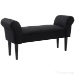 HOMCOM Bancă Tapițată pentru Capătul Patului cu Brațe Rulate, 102x35x51cm, Negru