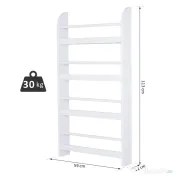 HOMCOM Etajeră de Perete Modernă cu 4 Rafturi din Lemn, Design Elegant pentru Living sau Birou, Alb, 59x12x113cm | Aosom Romania 