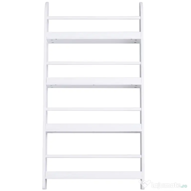 HOMCOM Etajeră de Perete Modernă cu 4 Rafturi din Lemn, Design Elegant pentru Living sau Birou, Alb, 59x12x113cm | Aosom Romania