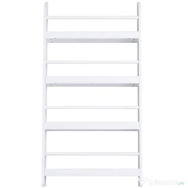 HOMCOM Etajeră de Perete Modernă cu 4 Rafturi din Lemn, Design Elegant pentru Living sau Birou, Alb, 59x12x113cm | Aosom Romania