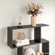 HOMCOM Bibliotecă din Lemn, Design Modern cu 6 Rafturi, 80x23x192 cm, Negru 