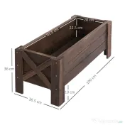Outsunny Vas Ridicat din Lemn pentru Plante și Legume Capacitate 80 kg pentru Grădină | Aosom Romania 