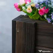 Outsunny Vas Ridicat din Lemn pentru Plante și Legume Capacitate 80 kg pentru Grădină | Aosom Romania 