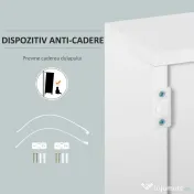 HOMCOM Comodă Multifuncțională cu 2 Sertare și 2 Dulapuri, 79x36x74 cm, Gri | Aosom Romania 