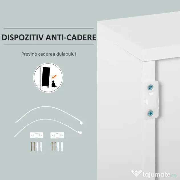 HOMCOM Comodă Multifuncțională cu 2 Sertare și 2 Dulapuri, 79x36x74 cm, Gri | Aosom Romania