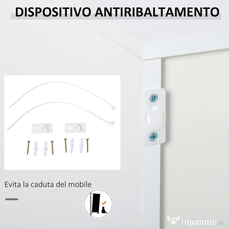 HOMCOM Comodă Multifuncțională cu 2 Sertare și 2 Dulapuri, 79x36x74 cm, Gri | Aosom Romania