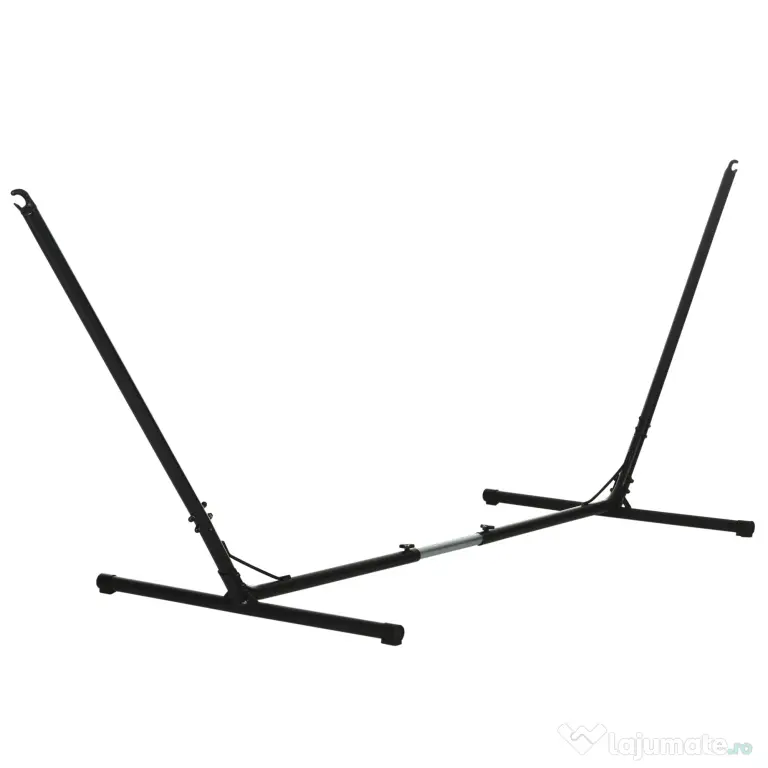 Outsunny Suport Schelet pentru Hamac Reglabil Max. 120 Kg, Negru, 313-388x109x116cm