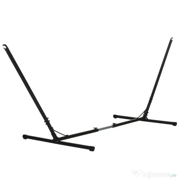 Outsunny Suport Schelet pentru Hamac Reglabil Max. 120 Kg, Negru, 313-388x109x116cm