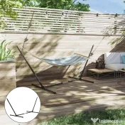 Outsunny Suport Schelet pentru Hamac Reglabil Max. 120 Kg, Negru, 313-388x109x116cm