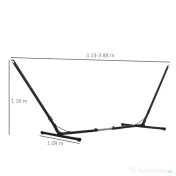Outsunny Suport Schelet pentru Hamac Reglabil Max. 120 Kg, Negru, 313-388x109x116cm