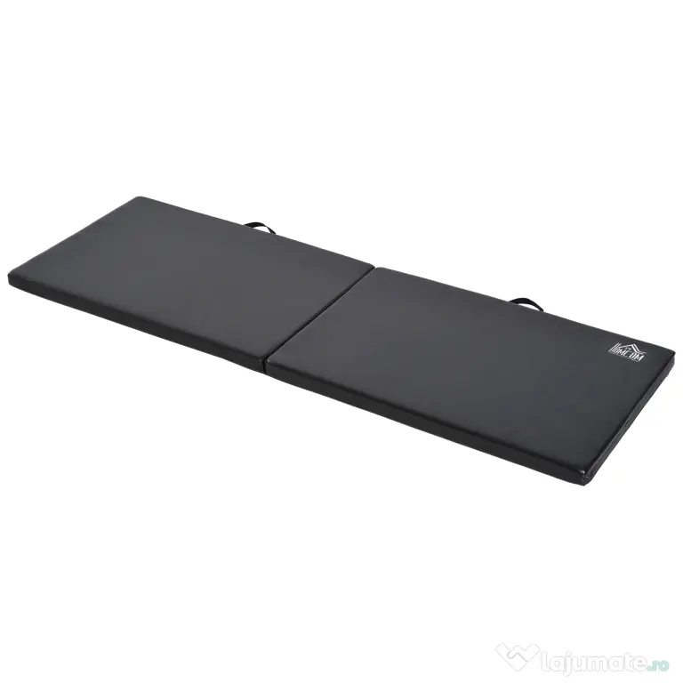 HOMCOM Tapet de Gimnastică Pliabil, Tapet Fitness Gros de 5 cm și Antialunecare, 180x60x5 cm, Negru | Aosom Romania