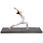 HOMCOM Tapet de Gimnastică Pliabil, Tapet Fitness Gros de 5 cm și Antialunecare, 180x60x5 cm, Negru | Aosom Romania 