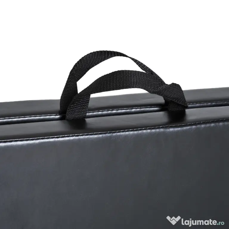 HOMCOM Tapet de Gimnastică Pliabil, Tapet Fitness Gros de 5 cm și Antialunecare, 180x60x5 cm, Negru | Aosom Romania