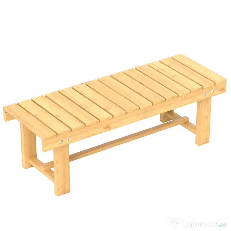 Outsunny Banca de Exterior Impermeabila 2 Locuri din Lemn de Brad 110x38x35cm