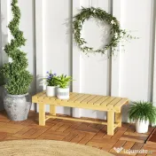 Outsunny Banca de Exterior Impermeabila 2 Locuri din Lemn de Brad 110x38x35cm