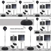 HOMCOM Sac de Box, Stand de Box cu Mănuși, Minge de Perforare, Minge de Box pentru Antrenament, 43x43x126-144 cm, Negru | Aosom Romania